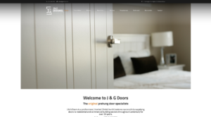 J & G Doors - the original pre-hung door specialist New Zealand - website design and development with mute greys and orange colours symbolizing architecture and style. A business based in Hornby, Christchurch. This is WordPress website design trying to cover all the door products for you to choose from or specify for your next home build house build