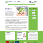 Darren Caldwell Home Loans New Zealand older website design and development with basic green colours symbolizing trust and minimal design to symbolise not cheap, but value