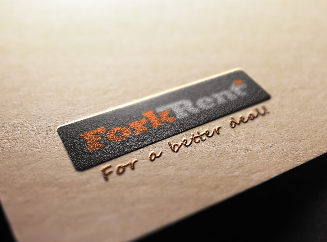 Logo Making made easy for ForkRent an established forklift renting business in Hornby, South of Christchurch, NZ. A modern elegant tech/design-like friendly Forklift styled Logo Design made by XDC.NZ, the super experienced, professional, specialist Logo Designer or Logo Maker based in Christchurch & Rolleston Selwyn