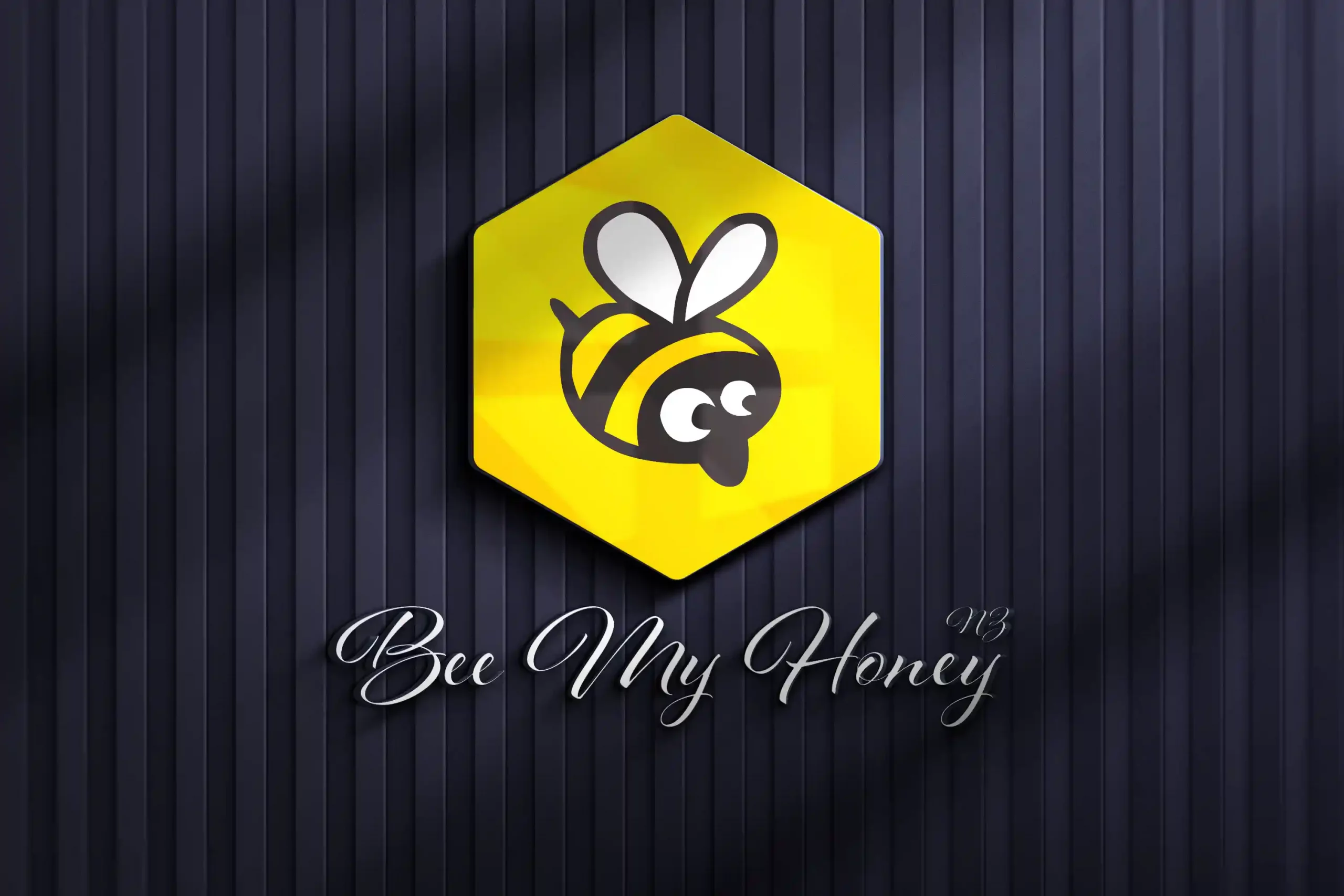 Logo Making made easy for Bee My Honey in Tai-Tapu, South East of Christchucrh, Canterbury, NZ. A modern elegant fun but friendly styled Logo concept made by XDC.NZ, the super experienced Logo Designer based in Christchurch & Rolleston Selwyn NZ