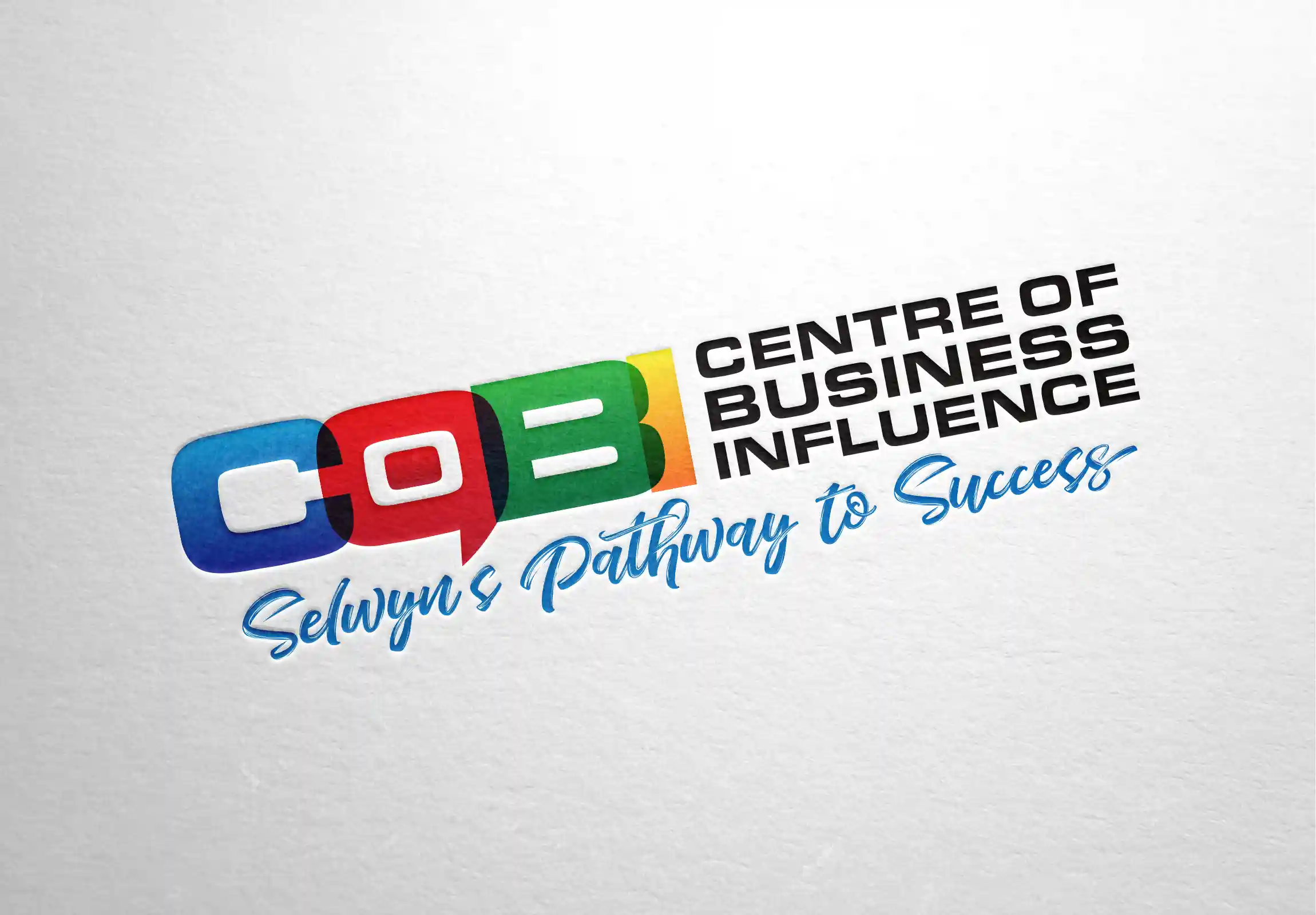 Logo Making made easy for The Centre of Business Influence (COBI) in Central Rolleston, South of Christchucrh, Canterbury, NZ. A modern solid business styled Logo Design made by XDC.NZ, the super experienced, Logo Designer or Logo Maker based in Christchurch & Rolleston Selwyn NZ