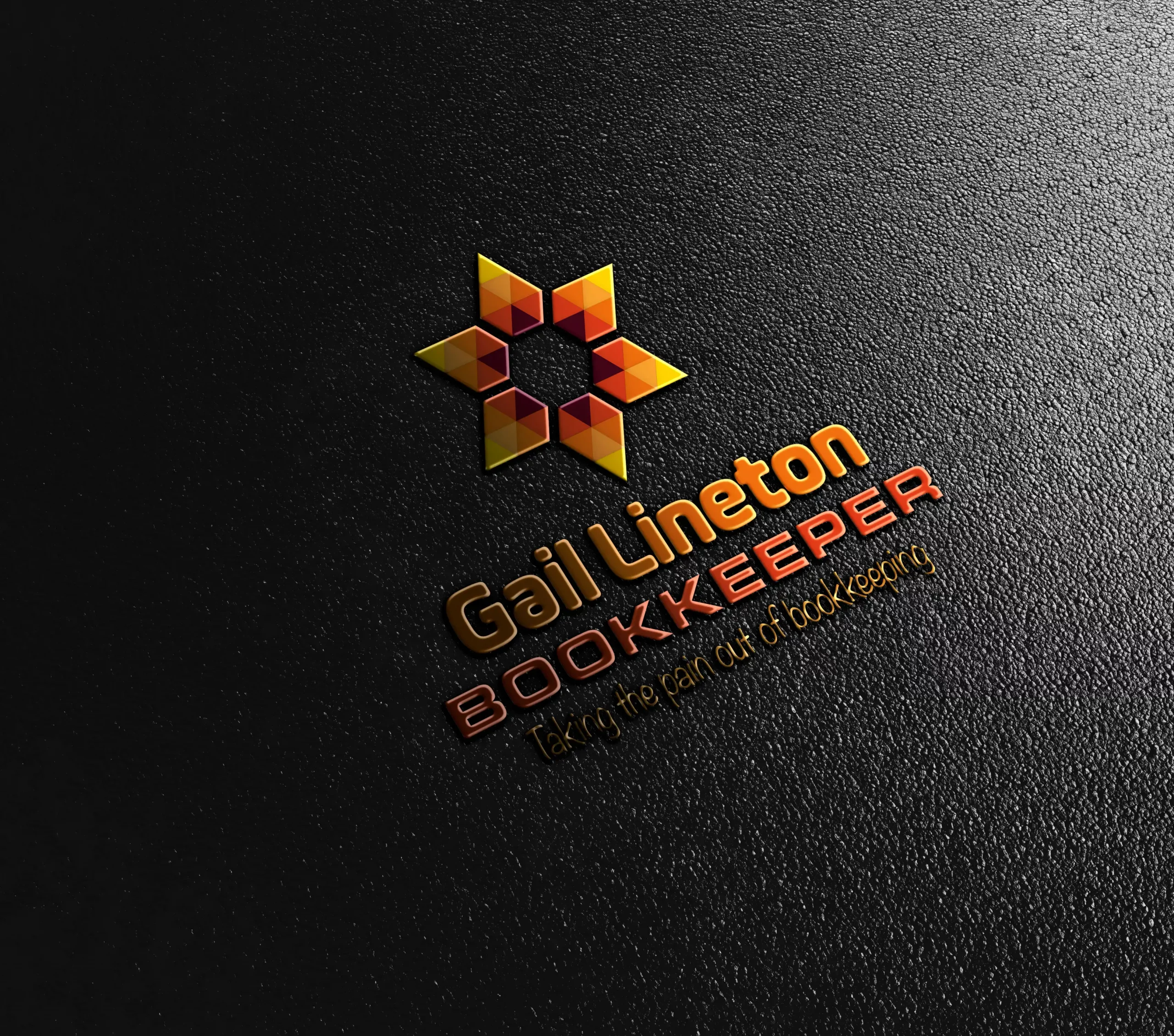 Logo Making made easy for Gail Lineton Bookkeeper in Weedons, Selwyn, Christchurch, Canterbury, NZ. A formal, old styled modernised geometric Logo Design made by XDC.NZ, the super experienced, Logo Maker based in Christchurch & Rolleston