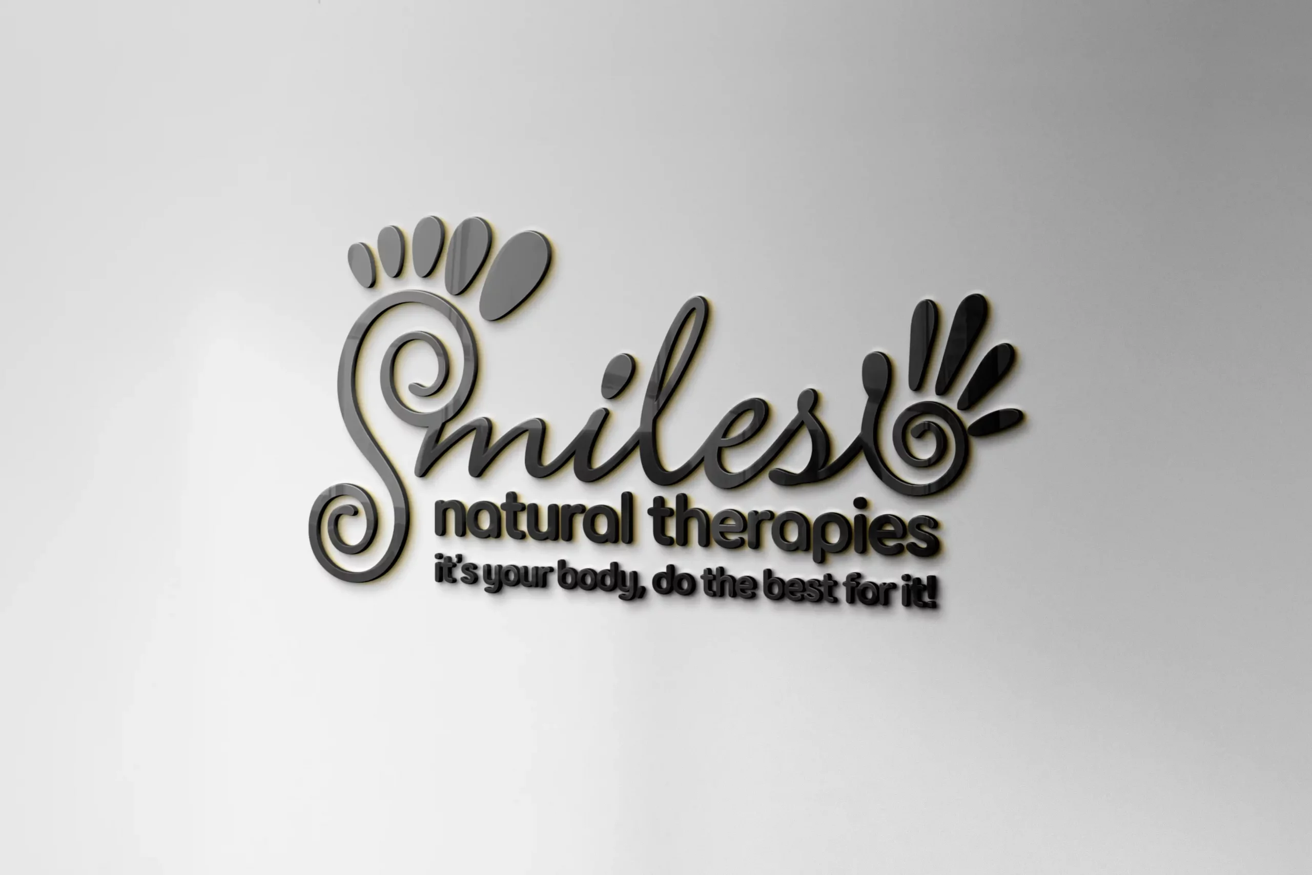 Logo Making made easy for Smiles Natural Therapies in Rolleston, Canterbury, NZ. A friendly, relaxed, soft styled Logo Design made by XDC.NZ, the super experienced Logo Designer or Logo Maker based in Rolleston Selwyn NZ