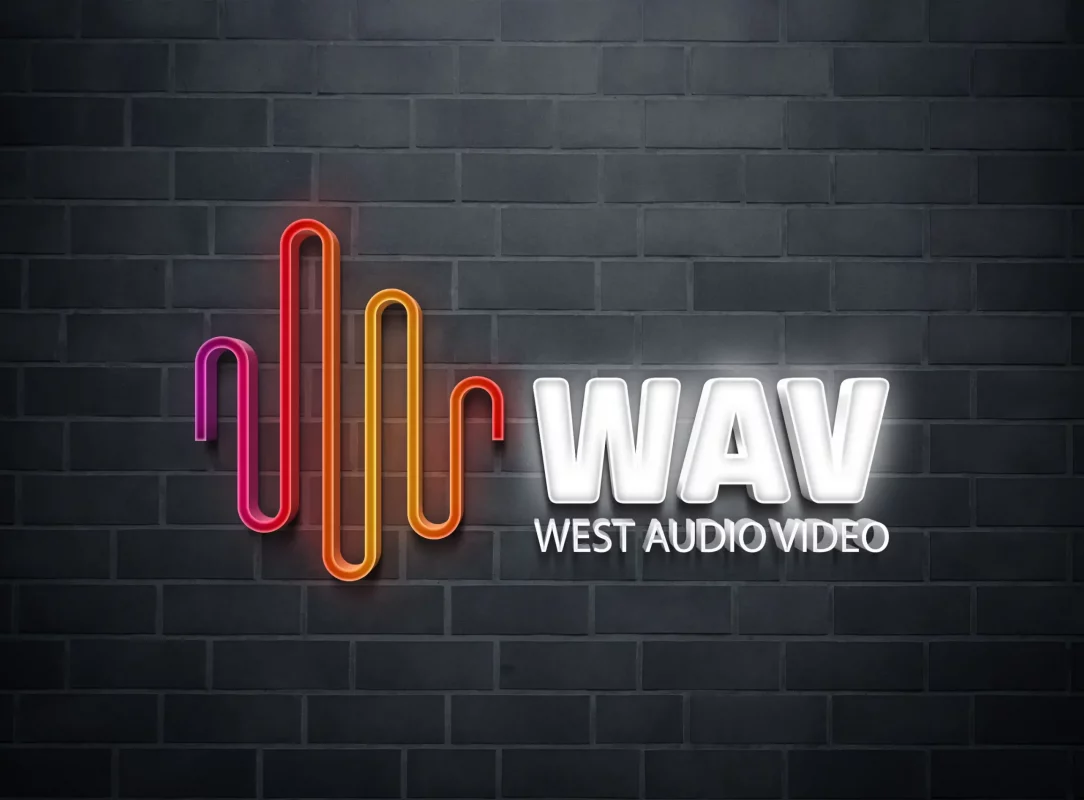 Logo Making made easy for West Audio Video (WAV) in West Melton, Selwyn, Christchucrh, Canterbury, NZ. A business friendly creative radio station styled Logo Design made by XDC.NZ, the super experienced, Logo Designer based in Rolleston