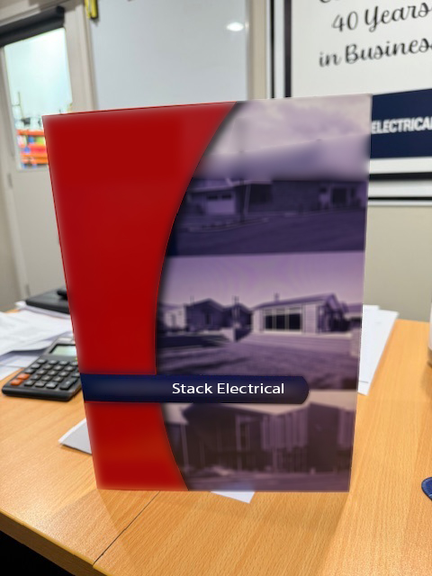 Stack electrical presentation folder  before outside cover